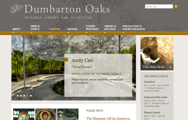 Screenshot of doaks.org on a desktop