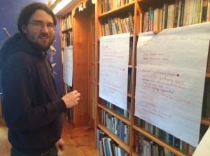 David contemplates his next red dot placement