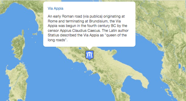 Via Appia entry on Pleiades