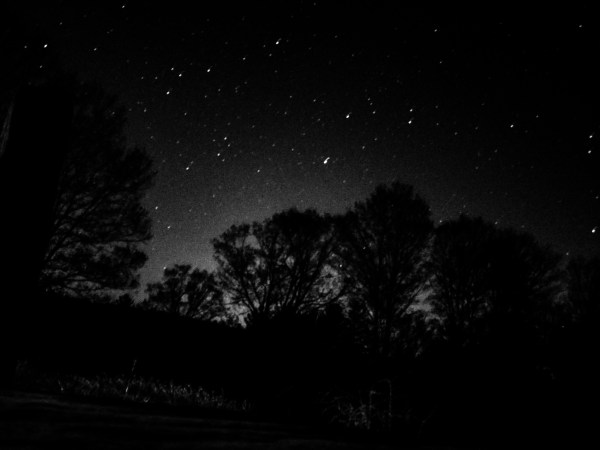 Nightime view at Sally's house